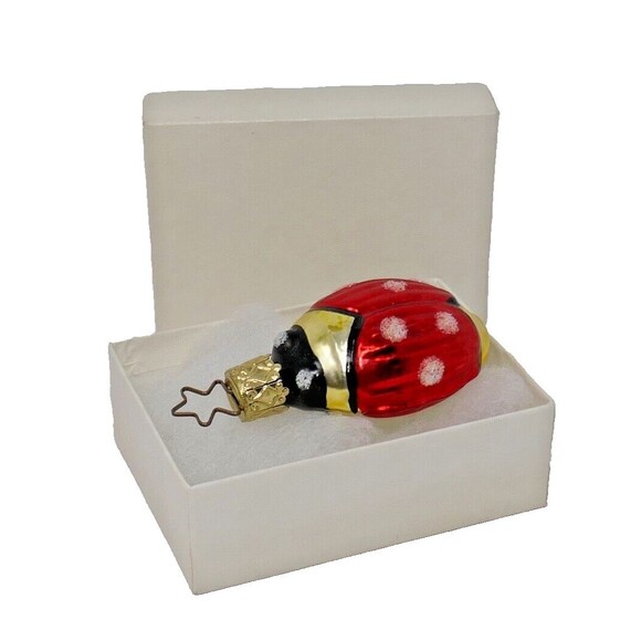 Matt McGhee Vintage Ladybug Blown Glass Christmas Ornament - Picture 1 of 11